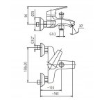Bateria wannowa ścienna Rodon 454-020-00