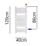 Grzejnik łazienkowy bocznozasilany typ GŁPA antracyt<br>- wymiar 400x1200 mm</br>