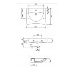 Umywalka dla niepełnosprawnych ETIUDA K11-0041 + syfon + kortek + bateria KFA