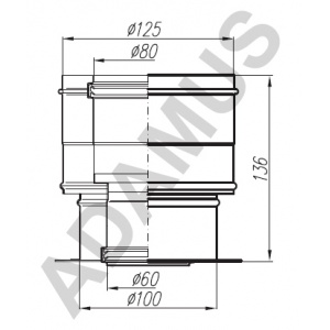 Adapter Junkers Ceraclass TURBO 60/100 - 80/125