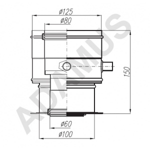 Adapter Buderus Logamax Turbo 60/100 - 80/125 z odskraplaczem