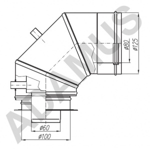 Adapter Termet 60/100 - 80/125 kolankowy 90°