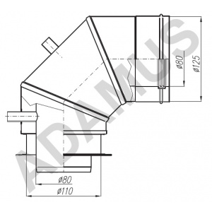 Adapter Termet 80/110 - 80/125 Windsor kolankowy 90°