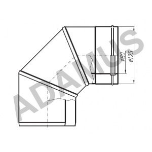 Adapter De Dietrich - Kolano dwuścienne 90° - 80/125
