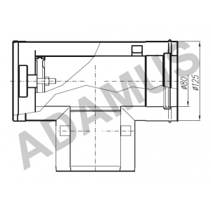 Adapter De Dietrich - Trójnik dwuścienny z deklem 80/125