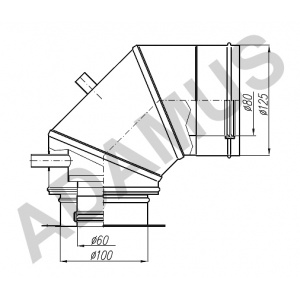 Adapter Termet 60/100 - 80/125  kolankowy 90° z odskraplaczem