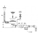 Spust zlewozmywakowy McAlpine PUFS113-90-CP
