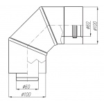 Adapter Ariston 60/100 kolankowy 90° z odskraplaczem