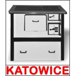Kuchnia węglowa typu TK 2 - 610<br>Biała<br><font color= "red">szuflada + podkowa + termometr</font>