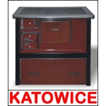 Kuchnia węglowa typu TK 2 - 610<br>Ciemny brąz<br><font color= "red">szuflada + podkowa + termometr</font>