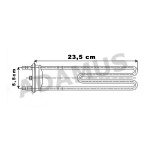 Grzałka pralki  14408 <br>WHIRLPOOL AWG / AWF<br>1850W / 230 V 23.5 cm</br>