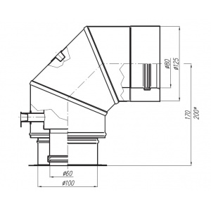 Adapter Termet - 60/100-80/125 Turbo Kolano 90° redukcyjne