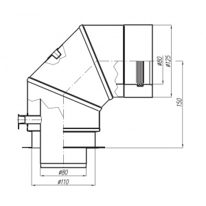 Adapter Termet - 80/110-80/125 Kolano 90°