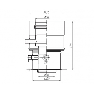 Adapter Saunier Duval 60/100 - 80/125 z redukcją i odskraplaczem
