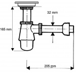 Syfon bidetowy McAlpine 220+255CB