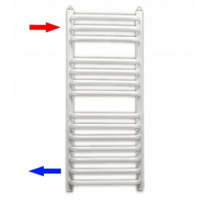 Grzejnik łazienkowy bocznozasilany rozstaw 550 mm typ G<br>- wymiar 350x650 mm</br>