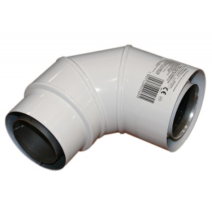 Adapter Junkers TURBO 80/110 - 80/125 kolankowy 90°