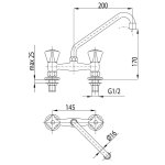 Bateria STANDARD stojąca dwuotworowa długa wylewka KFA 301-510-00