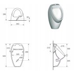 Pisuar ścienny Cersanit zestaw - zawór z czujnikiem