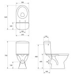 Zestaw WC kompakt Ceranit MERIDA z deską wolnoopadającą polipropylen