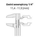 Złączka 1/4 " lewy gwint wewnętrzny x 8 mm do butli propan-butan